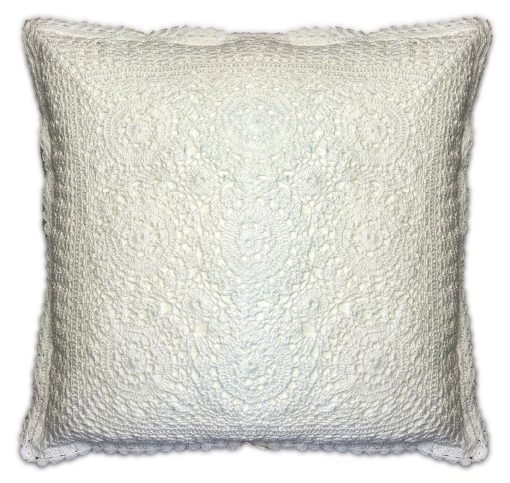 Skye Cream (ecru) or White Cushion Covers Hand Made Lace 45 x 45 cm (18 x 18") - Image 2