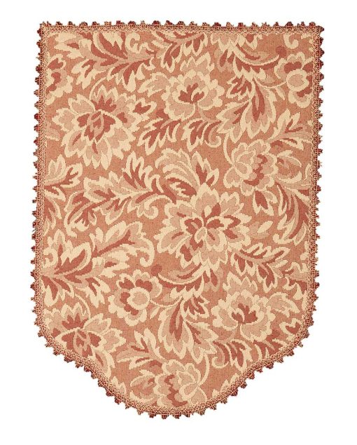 FLORAL MATELASSE 6 Arm Covers and 5 Chair Backs Red / Pink - Image 3