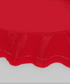 Oxford - Red 137x229cm (54x90") Oblong Silk Look Cut Out Tablecloth