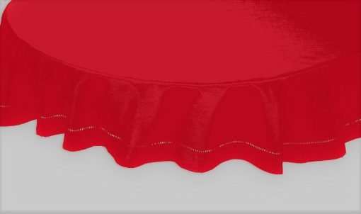 Oxford - Red 137x229cm (54x90") Oblong Silk Look Cut Out Tablecloth