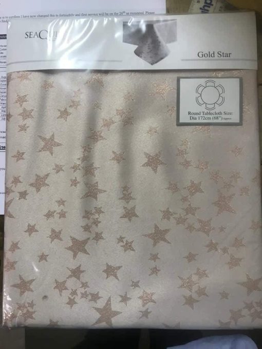 Gold Star Jacquard Tablecloth 127 x 228 cm (52 x 90") Oblong - Image 2
