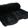 Super Soft Faux Fur Throws -King Size Black 200x240CM (79x94")