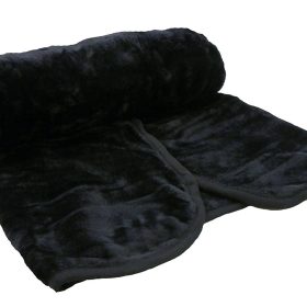 Super Soft Faux Fur Throws -King Size Black 200x240CM (79x94")