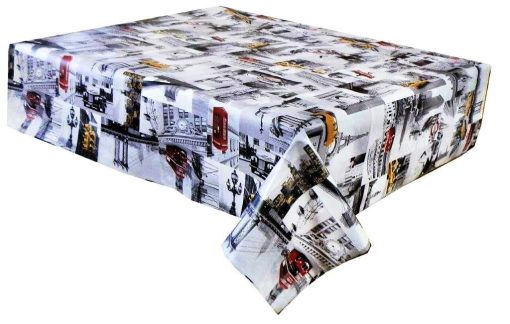 LANDMARKS - Vinyl Tablecloth 137 cm (54" Wide)
