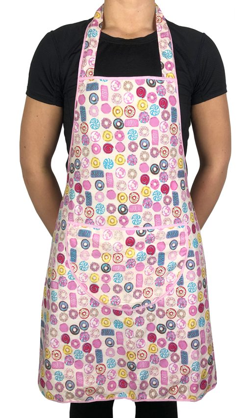 Retro Full Length Pinafore Aprons in O/S Size with Pocket 100% cotton Made in Britain - Image 4