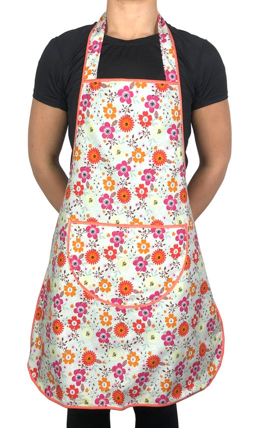 Retro Full Length Pinafore Aprons in O/S Size with Pocket 100% cotton Made in Britain - Image 3