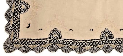 Cluny Lace Embroidery and Lace- 100% Cotton Ecru Colour Table Runner - Image 2