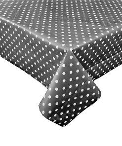SLATE POLKA DOT 2 cm Dot - Vinyl Tablecloth 137 cm (54" Wide)
