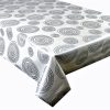 CIRCLES WHITE AND SILVER - Vinyl Tablecloth 137 cm (54" Wide)