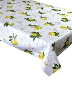 LEMON SCRIPT - Vinyl Tablecloth 137 cm (54" Wide)