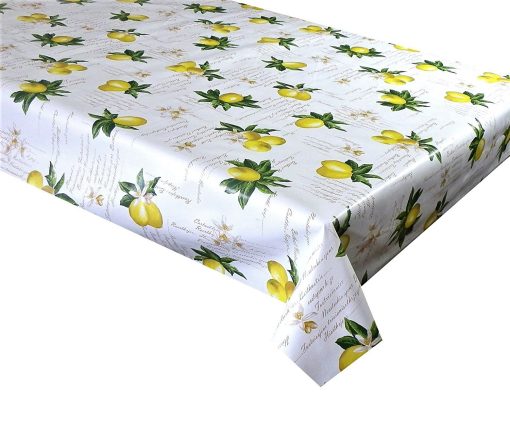 LEMON SCRIPT - Vinyl Tablecloth 137 cm (54" Wide)