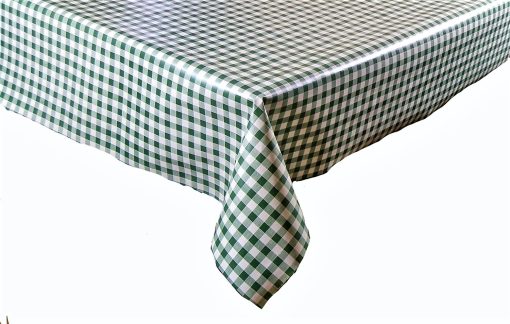 GINGHAM CHECK GREEN - Vinyl Tablecloth 137 cm (54" Wide)