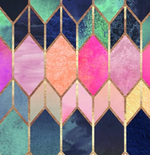 Venitian Tiles Cushion Covers in Jade or Coral Colours, 45 x 45 cm. (18 x 18") Cushion Case - Image 4