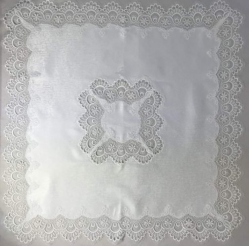 Jenny Lace Tablecloth 35 x 35 inch (85 x 85 cm) Square ivory cream with Macrame lace - Image 4