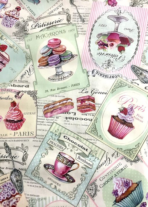 PARISIAN CUPCAKES - Vinyl Tablecloth Sold in Half Metres 137 cm (54" Wide) - Image 2