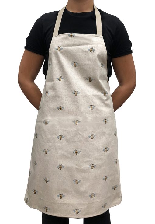 Full Length Apron Wipe Clean and Water Repellant Soft Acrylic Coated Cotton Plastic Free - Image 4