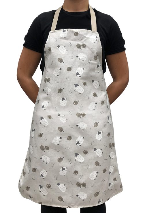 Full Length Apron Wipe Clean and Water Repellant Soft Acrylic Coated Cotton Plastic Free - Image 7
