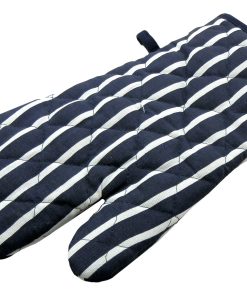 Butchers Stripe Navy Single Oven Glove