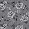 Charcoal Flower Vinyl Tablecloth 137 cm (54" Wide)
