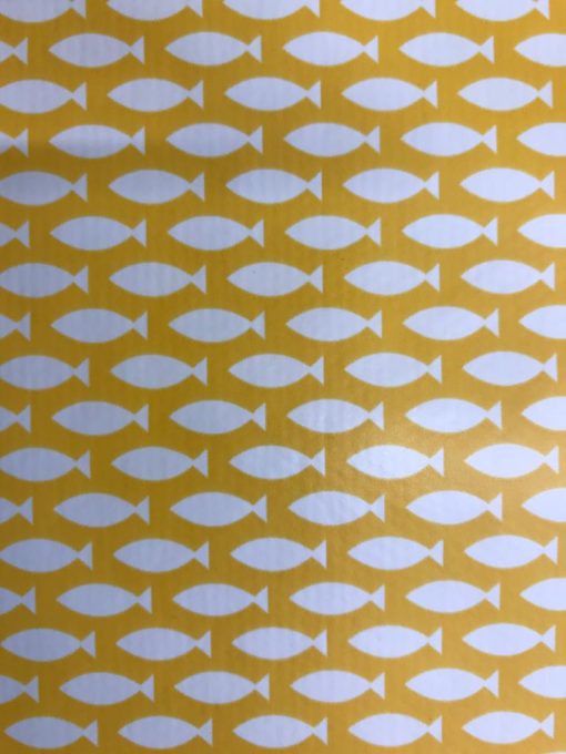 Yellow Fish Vinyl Tablecloth 137 cm (54" Wide)