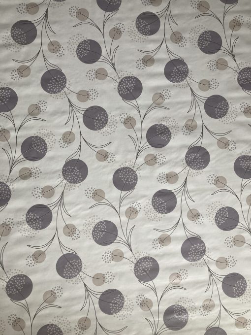 Dandelions Silver Vinyl Tablecloth 137 cm (54" Wide)