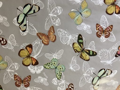 Silver Butterfly Vinyl Tablecloth  137 cm (54" Wide) - Image 2