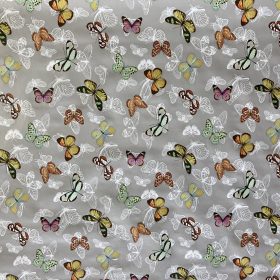 Silver Butterfly Vinyl Tablecloth  137 cm (54" Wide)