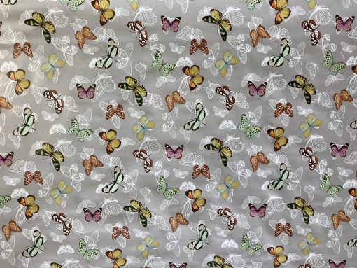 Silver Butterfly Vinyl Tablecloth  137 cm (54" Wide)