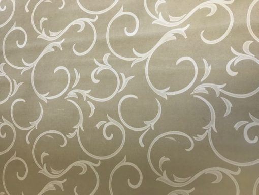 Beige Scroll Vinyl Pvc Tablecloth 137 cm (54" Wide)