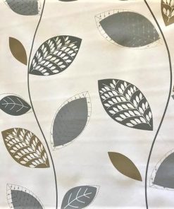 Silver Grey Leaves Vinyl Tablecloth 137cm (54" Wide)