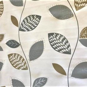 Silver Grey Leaves Vinyl Tablecloth 137cm (54" Wide)