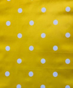 Mustard / Yellow Polka Dot Vinyl Tablecloth 137 cm (54" Wide)