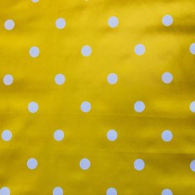 Mustard / Yellow Polka Dot Vinyl Tablecloth 137 cm (54" Wide)