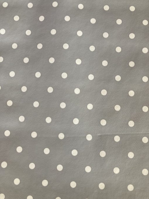 Grey Polka Dot Vinyl Tablecloth 137 cm (54" Wide)