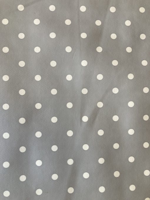 Grey Polka Dot Vinyl Tablecloth 137 cm (54" Wide) - Image 2