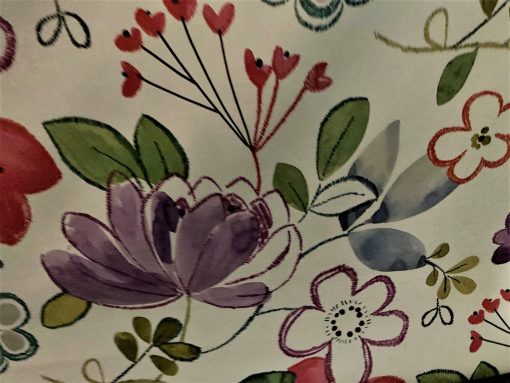 Lilac and Red Floral Vinyl Tablecloth 137 cm (54" Wide) - Image 3