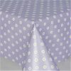 White Daisy Lilac Vinyl Tablecloth Design 137cm (54" Wide)