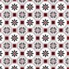 Mosaic Tile Red Vinyl Tablecloth 137 cm (54" Wide)