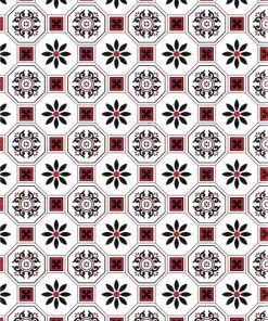 Mosaic Tile Red Vinyl Tablecloth 137 cm (54" Wide)