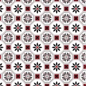 Mosaic Tile Red Vinyl Tablecloth 137 cm (54" Wide)