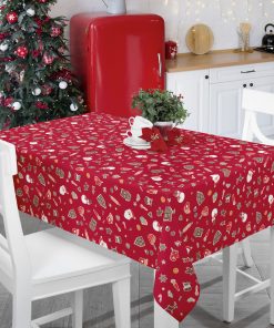 Vinyl Christmas Tablecloth Santa