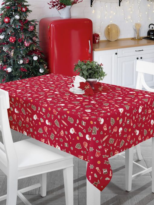 Vinyl Christmas Tablecloth Santa