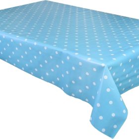 DUCK EGG POLKA DOT - Vinyl Tablecloth 137 cm (54" Wide)