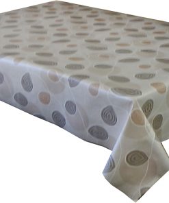 BEIGE SWIRL - Vinyl Tablecloth Sold in Half Metres 137 cm (54" Wide)