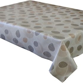 BEIGE SWIRL - Vinyl Tablecloth Sold in Half Metres 137 cm (54" Wide)