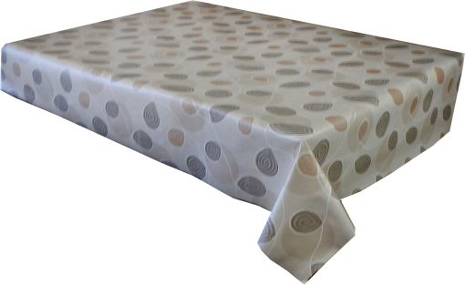 BEIGE SWIRL - Vinyl Tablecloth Sold in Half Metres 137 cm (54" Wide)