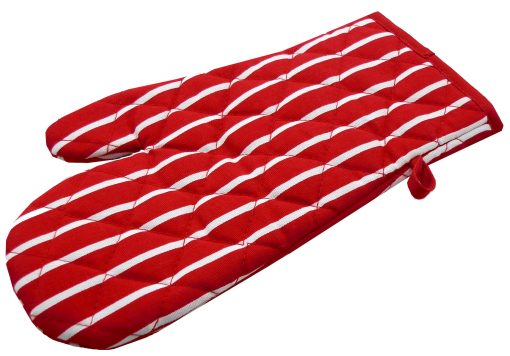 Butchers Stripe Red Single Oven Glove