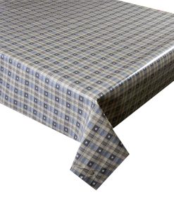 GREY CHECK HEARTS - Vinyl Tablecloth 137 cm (54" Wide)