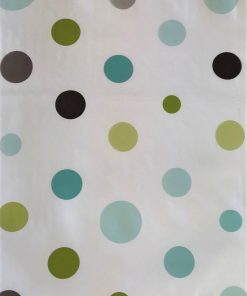 Green Spots and Dots - Vinyl Tablecloth 140 x 140 cm Square (55 x 55")