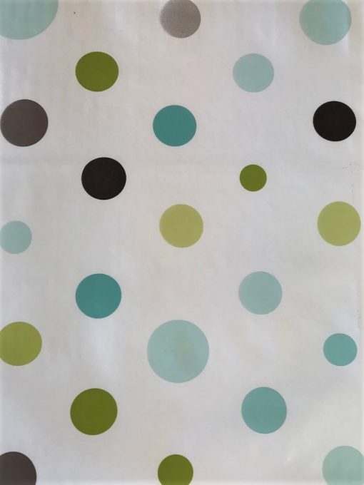 Green Spots and Dots - Vinyl Tablecloth 140 x 140 cm Square (55 x 55")
